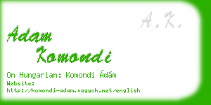 adam komondi business card