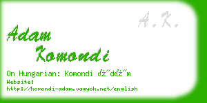 adam komondi business card